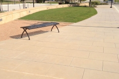 Lake Highlands Town Center Dallas, TX Integrally Colored Concrete Sidewalk with Sawcut Pattern