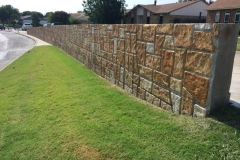 North Colony Blvd. The Colony, TX Integrally colored Formliner Concrete wall with accent acid staining